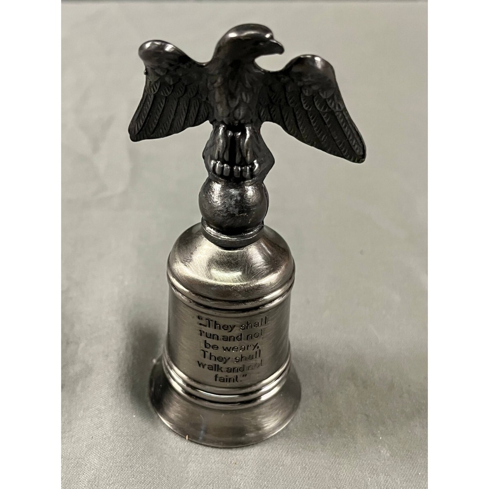 Vintage Silver Metal Patriotic Eagle Liberty Dinner Service Bell